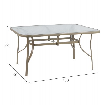 ΤΡΑΠΕΖΙ BRUNO 150X90Χ72Υεκ. ΜΕΤΑΛΛΙΚΟ ΣΑΜΠΑΝΙ ΜΕ ΓΥΑΛΙΝΗ ΕΠΙΦΑΝΕΙΑ HM5145.04 ΤΡΑΠΕΖΙ BRUNO 150X90Χ72Υεκ. ΜΕΤΑΛΛΙΚΟ ΣΑΜΠΑΝΙ ΜΕ ΓΥΑΛΙΝΗ ΕΠΙΦΑΝΕΙΑ HM5145.04