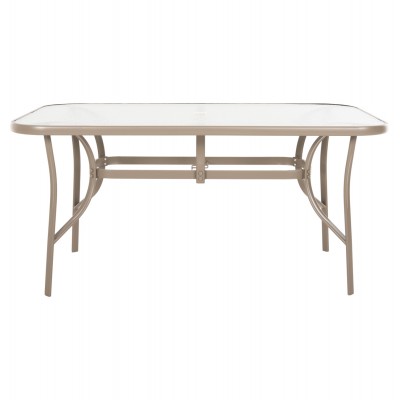 ΤΡΑΠΕΖΙ BRUNO 150X90Χ72Υεκ. ΜΕΤΑΛΛΙΚΟ ΣΑΜΠΑΝΙ ΜΕ ΤΡΥΠΑ ΟΜΠΡΕΛΑΣ Φ38mm HM5145.14 Εξωτερικού Χώρου