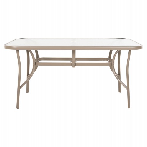 ΤΡΑΠΕΖΙ BRUNO 150X90Χ72Υεκ. ΜΕΤΑΛΛΙΚΟ ΣΑΜΠΑΝΙ ΜΕ ΤΡΥΠΑ ΟΜΠΡΕΛΑΣ Φ38mm HM5145.14 Εξωτερικού Χώρου