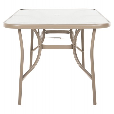 ΤΡΑΠΕΖΙ BRUNO 150X90Χ72Υεκ. ΜΕΤΑΛΛΙΚΟ ΣΑΜΠΑΝΙ ΜΕ ΤΡΥΠΑ ΟΜΠΡΕΛΑΣ Φ38mm HM5145.14 Εξωτερικού Χώρου
