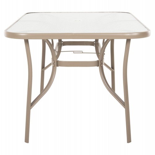 ΤΡΑΠΕΖΙ BRUNO 150X90Χ72Υεκ. ΜΕΤΑΛΛΙΚΟ ΣΑΜΠΑΝΙ ΜΕ ΤΡΥΠΑ ΟΜΠΡΕΛΑΣ Φ38mm HM5145.14 Εξωτερικού Χώρου