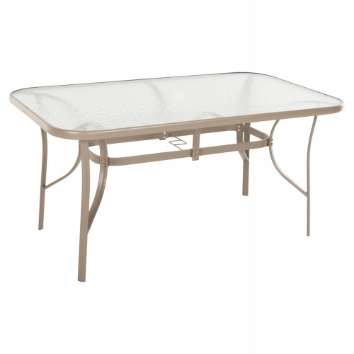 ΤΡΑΠΕΖΙ BRUNO 150X90Χ72Υεκ. ΜΕΤΑΛΛΙΚΟ ΣΑΜΠΑΝΙ ΜΕ ΤΡΥΠΑ ΟΜΠΡΕΛΑΣ Φ38mm HM5145.14 Εξωτερικού Χώρου