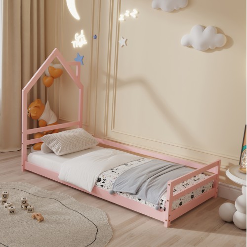 ΚΡΕΒΑΤΙ ΠΑΙΔΙΚΟ HOUSER HM676.06 τ.MONTESSORI ΞΥΛΟ ΠΕΥΚΟ ΡΟΖ- 190x90εκ Υπνοδωμάτιο