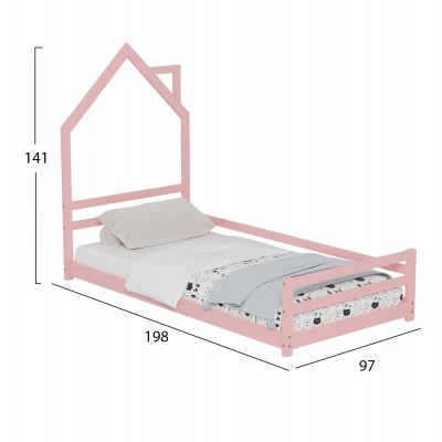 ΚΡΕΒΑΤΙ ΠΑΙΔΙΚΟ HOUSER HM676.06 τ.MONTESSORI ΞΥΛΟ ΠΕΥΚΟ ΡΟΖ- 190x90εκ Υπνοδωμάτιο