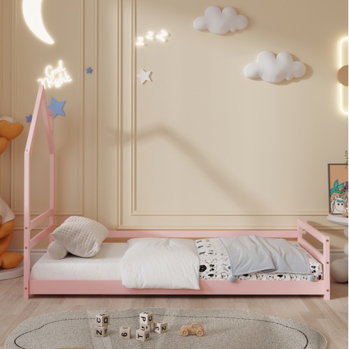 ΚΡΕΒΑΤΙ ΠΑΙΔΙΚΟ HOUSER HM676.06 τ.MONTESSORI ΞΥΛΟ ΠΕΥΚΟ ΡΟΖ- 190x90εκ Υπνοδωμάτιο
