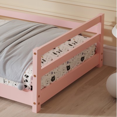 ΚΡΕΒΑΤΙ ΠΑΙΔΙΚΟ HOUSER HM676.06 τ.MONTESSORI ΞΥΛΟ ΠΕΥΚΟ ΡΟΖ- 190x90εκ Υπνοδωμάτιο
