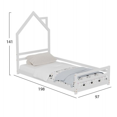 ΚΡΕΒΑΤΙ ΠΑΙΔΙΚΟ HOUSER HM676.03 τ.MONTESSORI ΞΥΛΟ ΠΕΥΚΟ ΛΕΥΚΟ- 190x90εκ Υπνοδωμάτιο