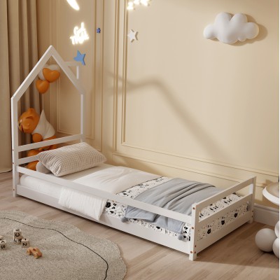 ΚΡΕΒΑΤΙ ΠΑΙΔΙΚΟ HOUSER HM676.03 τ.MONTESSORI ΞΥΛΟ ΠΕΥΚΟ ΛΕΥΚΟ- 190x90εκ Υπνοδωμάτιο