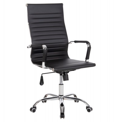ΚΑΡΕΚΛΑ ΓΡΑΦΕΙΟΥ HM1059.31 ΜΑΥΡΟ PU BOSS ΔΙΕΥΘΥΝΤΟΥ ΠΟΔΙ ΧΡΩΜΙΟΥ 53x57x109Υεκ.