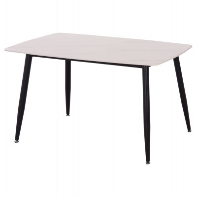 ΤΡΑΠΕΖΙ RAVEN HM9854.01 ΚΕΡΑΜΙΚΟ TOP ΛΕΥΚΟ ΜΑΡΜΑΡΟ-ΜΑΥΡΟ ΜΕΤΑΛΛΟ 117,5x67,5x76Υεκ. Σαλόνι