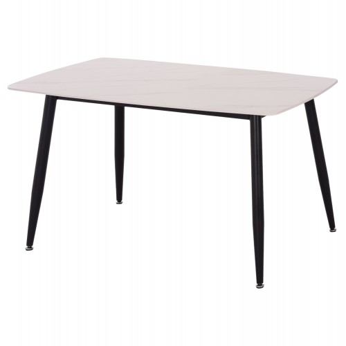 ΤΡΑΠΕΖΙ RAVEN HM9854.01 ΚΕΡΑΜΙΚΟ TOP ΛΕΥΚΟ ΜΑΡΜΑΡΟ-ΜΑΥΡΟ ΜΕΤΑΛΛΟ 117,5x67,5x76Υεκ. Σαλόνι