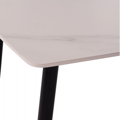 ΤΡΑΠΕΖΙ RAVEN HM9854.01 ΚΕΡΑΜΙΚΟ TOP ΛΕΥΚΟ ΜΑΡΜΑΡΟ-ΜΑΥΡΟ ΜΕΤΑΛΛΟ 117,5x67,5x76Υεκ. Σαλόνι