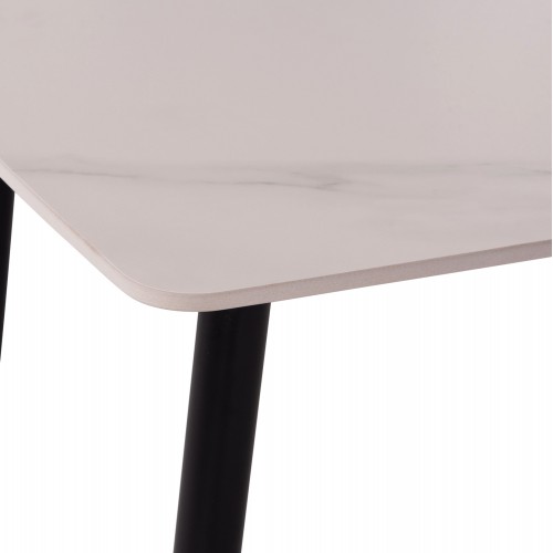 ΤΡΑΠΕΖΙ RAVEN HM9854.01 ΚΕΡΑΜΙΚΟ TOP ΛΕΥΚΟ ΜΑΡΜΑΡΟ-ΜΑΥΡΟ ΜΕΤΑΛΛΟ 117,5x67,5x76Υεκ. Σαλόνι