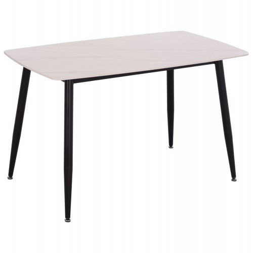 ΤΡΑΠΕΖΙ RAVEN HM9854.01 ΚΕΡΑΜΙΚΟ TOP ΛΕΥΚΟ ΜΑΡΜΑΡΟ-ΜΑΥΡΟ ΜΕΤΑΛΛΟ 117,5x67,5x76Υεκ. Σαλόνι