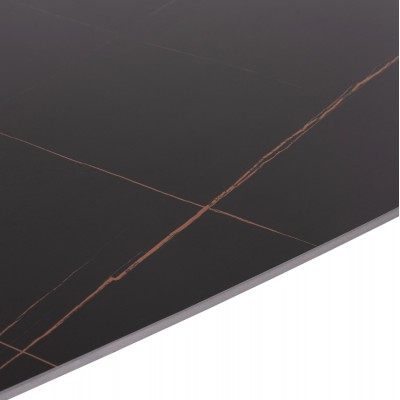 ΤΡΑΠΕΖΙ RAVEN HM9854.02 ΚΕΡΑΜΙΚΟ TOP ΜΑΥΡΟ ΜΑΡΜΑΡΟ-ΜΑΥΡΟ ΜΕΤΑΛΛΟ 117,5x67,5x76Υεκ. Σαλόνι