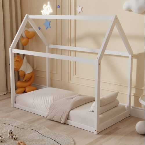 ΚΡΕΒΑΤΙ ΠΑΙΔΙΚΟ PEPE HM678.03 τ.MONTESSORI ΞΥΛΟ ΠΕΥΚΟ ΛΕΥΚΟ- 140x70εκ Υπνοδωμάτιο