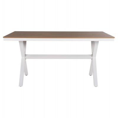 ΤΡΑΠΕΖΙ ΑΛΟΥΜΙΝΙΟΥ ΟΡΘΟΓΩΝΙΟ TAWNEE HM6037.02 ΛΕΥΚΟ-POLYWOOD ΦΥΣΙΚΟ 150x89,5x73Υεκ Εξωτερικού Χώρου
