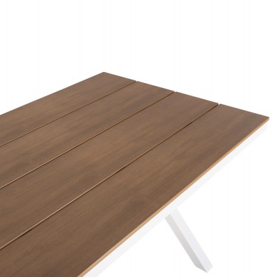 ΤΡΑΠΕΖΙ ΑΛΟΥΜΙΝΙΟΥ ΟΡΘΟΓΩΝΙΟ TAWNEE HM6037.02 ΛΕΥΚΟ-POLYWOOD ΦΥΣΙΚΟ 150x89,5x73Υεκ Εξωτερικού Χώρου