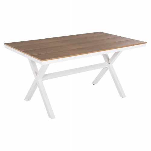 ΤΡΑΠΕΖΙ ΑΛΟΥΜΙΝΙΟΥ ΟΡΘΟΓΩΝΙΟ TAWNEE HM6037.02 ΛΕΥΚΟ-POLYWOOD ΦΥΣΙΚΟ 150x89,5x73Υεκ Εξωτερικού Χώρου