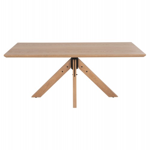 ΤΡΑΠΕΖΙ PAOLO HM9853 MDF ΜΕ ΚΑΠΛΑΜΑ ΦΡΑΞΙΝΟΥ-ΠΟΔΙΑ RUBBERWOOD-ΦΥΣΙΚΟ 180x90x75Yεκ Σαλόνι