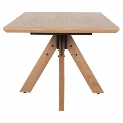 ΤΡΑΠΕΖΙ PAOLO HM9853 MDF ΜΕ ΚΑΠΛΑΜΑ ΦΡΑΞΙΝΟΥ-ΠΟΔΙΑ RUBBERWOOD-ΦΥΣΙΚΟ 180x90x75Yεκ Σαλόνι