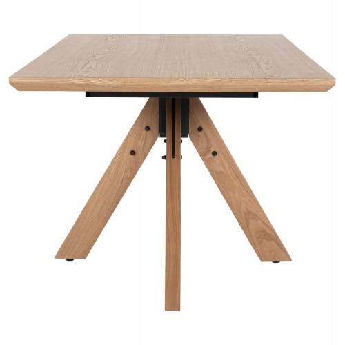 ΤΡΑΠΕΖΙ PAOLO HM9853 MDF ΜΕ ΚΑΠΛΑΜΑ ΦΡΑΞΙΝΟΥ-ΠΟΔΙΑ RUBBERWOOD-ΦΥΣΙΚΟ 180x90x75Yεκ Σαλόνι