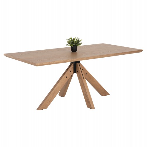 ΤΡΑΠΕΖΙ PAOLO HM9853 MDF ΜΕ ΚΑΠΛΑΜΑ ΦΡΑΞΙΝΟΥ-ΠΟΔΙΑ RUBBERWOOD-ΦΥΣΙΚΟ 180x90x75Yεκ Σαλόνι