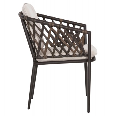 ΠΟΛΥΘΡΟΝΑ ΑΛΟΥΜΙΝΙΟΥ BOLLY HM6080 ΚΑΦΕ-ΣΥΝΘ.RATTAN ΚΑΦΕ-ΜΠΕΖ ΜΑΞΙΛΑΡΙΑ 58,5x67x86Υεκ Εξωτερικού Χώρου