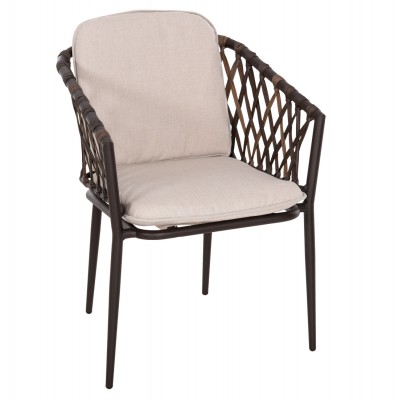 ΣΕΤ ΠΟΛΥΘΡΟΝΑ ΑΛΟΥΜΙΝΙΟΥ BOLLY HM6080 ΚΑΦΕ-ΣΥΝΘ.RATTAN ΚΑΦΕ-ΜΠΕΖ ΜΑΞΙΛΑΡΙΑ 58,5x67x86Υεκ