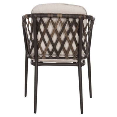 ΠΟΛΥΘΡΟΝΑ ΑΛΟΥΜΙΝΙΟΥ BOLLY HM6080 ΚΑΦΕ-ΣΥΝΘ.RATTAN ΚΑΦΕ-ΜΠΕΖ ΜΑΞΙΛΑΡΙΑ 58,5x67x86Υεκ Εξωτερικού Χώρου