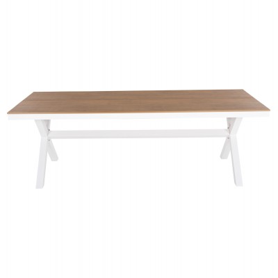 ΤΡΑΠΕΖΙ ΑΛΟΥΜΙΝΙΟΥ ΟΡΘΟΓΩΝΙΟ TAWNEE HM6039.02 ΛΕΥΚΟ-POLYWOOD ΦΥΣΙΚΟ 219,5x89,5x73Υ Εξωτερικού Χώρου