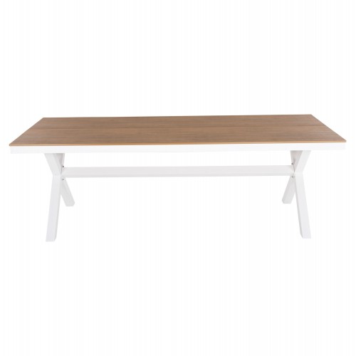 ΤΡΑΠΕΖΙ ΑΛΟΥΜΙΝΙΟΥ ΟΡΘΟΓΩΝΙΟ TAWNEE HM6039.02 ΛΕΥΚΟ-POLYWOOD ΦΥΣΙΚΟ 219,5x89,5x73Υ Εξωτερικού Χώρου