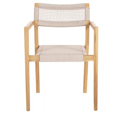 ΠΟΛΥΘΡΟΝΑ CHARLOTTE HM9637.07 ΞΥΛΟ TEAK ΦΥΣΙΚΟ & ΜΠΕΖ ΣΧΟΙΝΙ 58x61x81Yεκ. Σαλόνι