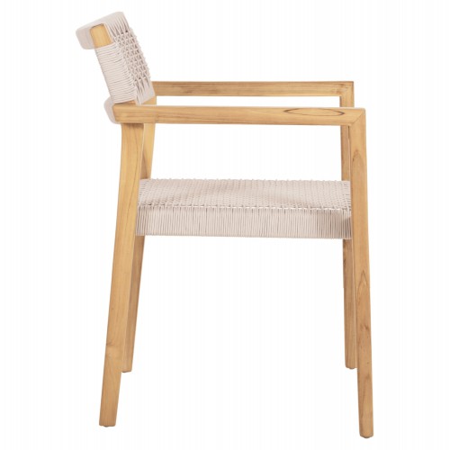 ΠΟΛΥΘΡΟΝΑ CHARLOTTE HM9637.07 ΞΥΛΟ TEAK ΦΥΣΙΚΟ & ΜΠΕΖ ΣΧΟΙΝΙ 58x61x81Yεκ. Σαλόνι