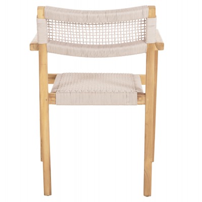 ΠΟΛΥΘΡΟΝΑ CHARLOTTE HM9637.07 ΞΥΛΟ TEAK ΦΥΣΙΚΟ & ΜΠΕΖ ΣΧΟΙΝΙ 58x61x81Yεκ. Σαλόνι