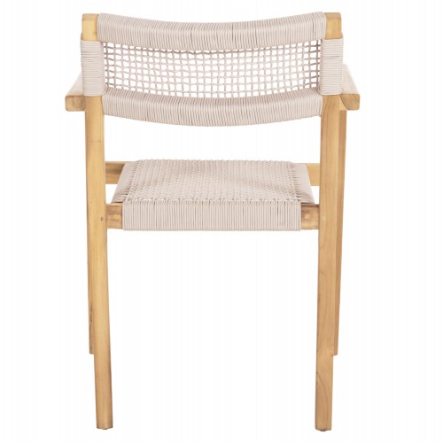 ΠΟΛΥΘΡΟΝΑ CHARLOTTE HM9637.07 ΞΥΛΟ TEAK ΦΥΣΙΚΟ & ΜΠΕΖ ΣΧΟΙΝΙ 58x61x81Yεκ. Σαλόνι