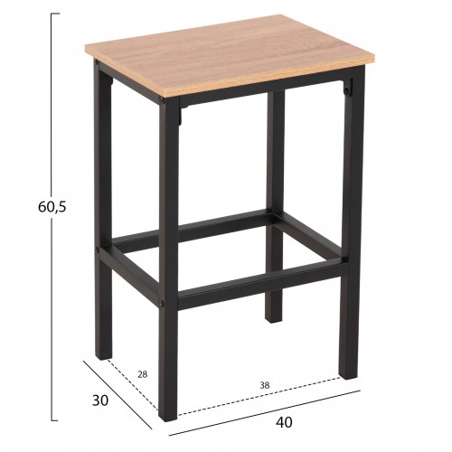 ΣΕΤ ΤΡΑΠΕΖΑΡΙΑ ΜΠΑΡ 5ΤΜΧ BOXY HM9882.01 ΜΑΥΡΟ ΜΕΤΑΛΛΟ-ΜΕΛΑΜΙΝΗ ΣΕ SONAMA Τραπεζαρία