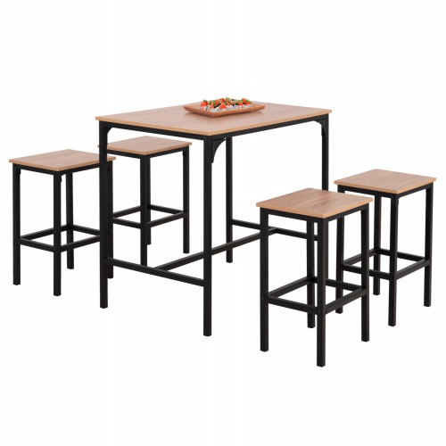 ΣΕΤ ΤΡΑΠΕΖΑΡΙΑ ΜΠΑΡ 5ΤΜΧ BOXY HM9882.01 ΜΑΥΡΟ ΜΕΤΑΛΛΟ-ΜΕΛΑΜΙΝΗ ΣΕ SONAMA Τραπεζαρία