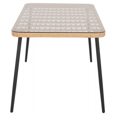 ΤΡΑΠΕΖΙ ΟΡΘΟΓΩΝΙΟ ALLEGRA HM5537.11 ΜΕΤΑΛ.ΜΑΥΡΟ-P.E. RATTAN ΦΥΣΙΚΟ 139,5x79,5x73Υεκ. Εξωτερικού Χώρου