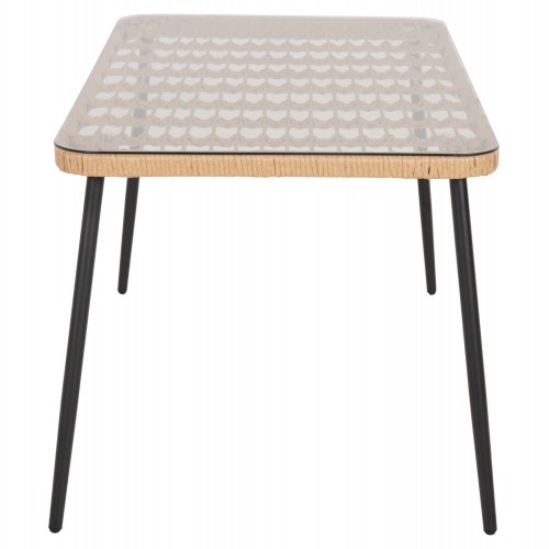 ΤΡΑΠΕΖΙ ΟΡΘΟΓΩΝΙΟ ALLEGRA HM5537.11 ΜΕΤΑΛ.ΜΑΥΡΟ-P.E. RATTAN ΦΥΣΙΚΟ 139,5x79,5x73Υεκ. Εξωτερικού Χώρου