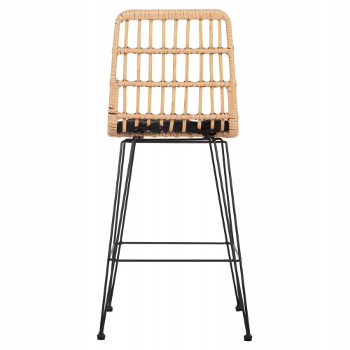 ΣΚΑΜΠΟ ΜΕΣ.ΥΨΟΥΣ ALLEGRA HM5643.11 ΜΕΤΑΛΛΟ&ΜΑΞΙΛΑΡΙ ΜΑΥΡΟ-WICKER ΜΠΕΖ 50x55x103Υεκ. Εξωτερικού Χώρου