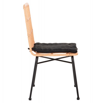 ΚΑΡΕΚΛΑ ALLEGRA HM5705.11 ΜΑΥΡΗ ΜΕΤΑΛΛΙΚΗ ΜΕ ΜΑΞΙΛΑΡΙ-WICKER ΜΠΕΖ 46,5x50x85Υεκ. Εξωτερικού Χώρου