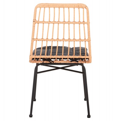 ΚΑΡΕΚΛΑ ALLEGRA HM5705.11 ΜΑΥΡΗ ΜΕΤΑΛΛΙΚΗ ΜΕ ΜΑΞΙΛΑΡΙ-WICKER ΜΠΕΖ 46,5x50x85Υεκ. Εξωτερικού Χώρου