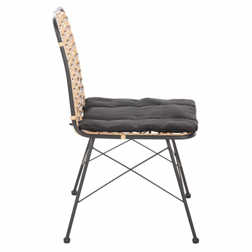 ΚΑΡΕΚΛΑ ΜΕΤΑΛΛΙΚΗ ALLEGRA HM5691.11 WICKER ΜΠΕΖ-ΜΑΥΡΟ 51x54x84Υεκ. Εξωτερικού Χώρου