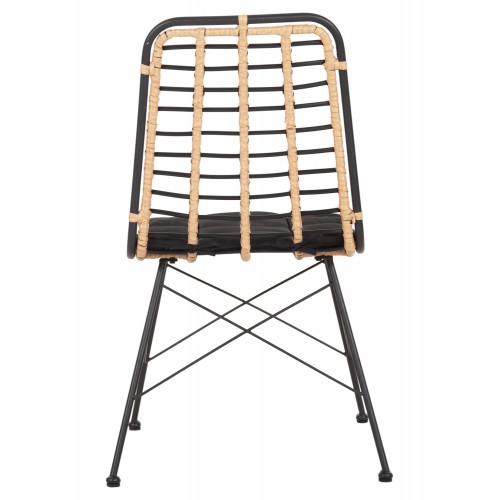 ΚΑΡΕΚΛΑ ΜΕΤΑΛΛΙΚΗ ALLEGRA HM5691.11 WICKER ΜΠΕΖ-ΜΑΥΡΟ 51x54x84Υεκ. Εξωτερικού Χώρου