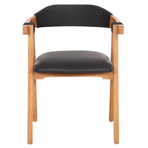 ΠΟΛΥΘΡΟΝΑ RIMINI HM9867.02 ΞΥΛΟ TEAK ΦΥΣΙΚΟ-ΜΑΥΡΟ ΣΧΟΙΝΙ & PU ΚΑΘΙΣΜΑ 60x61x76Υεκ. Σαλόνι