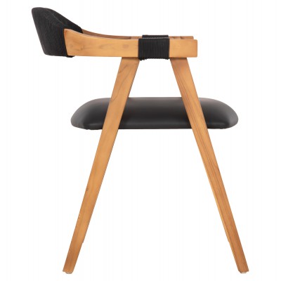 ΠΟΛΥΘΡΟΝΑ RIMINI HM9867.02 ΞΥΛΟ TEAK ΦΥΣΙΚΟ-ΜΑΥΡΟ ΣΧΟΙΝΙ & PU ΚΑΘΙΣΜΑ 60x61x76Υεκ. Σαλόνι