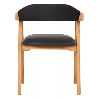 ΠΟΛΥΘΡΟΝΑ RIMINI HM9867.02 ΞΥΛΟ TEAK ΦΥΣΙΚΟ-ΜΑΥΡΟ ΣΧΟΙΝΙ & PU ΚΑΘΙΣΜΑ 60x61x76Υεκ. Σαλόνι