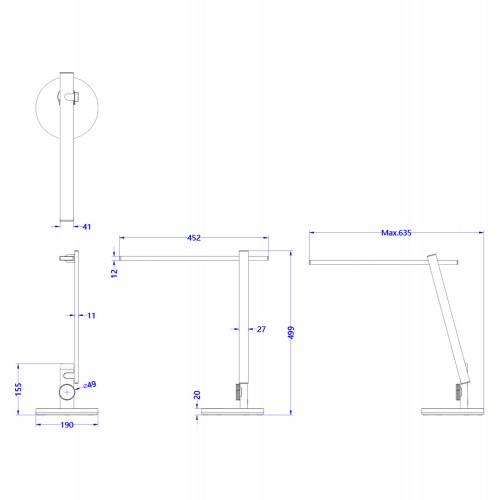 ΦΩΤΙΣΤΙΚΟ ΓΡΑΦΕΙΟΥ LED BLAIN PRO HM4445.08 ΑΣΗΜΙ ΧΡΩΜΑ Φ19x49,9Υεκ. Διακόσμηση - Φως - Χαλιά