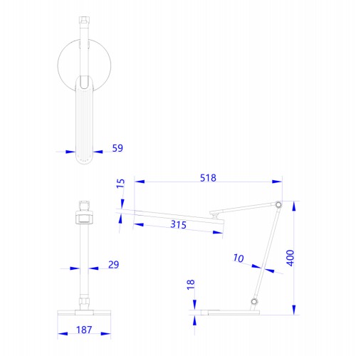 ΦΩΤΙΣΤΙΚΟ ΓΡΑΦΕΙΟΥ LED BLAIN PRO HM4454.02 ΜΑΥΡΗ ΒΑΣΗ ABS-ΓΚΡΙ ΑΛΟΥΜΙΝΙΟ 51,8x40Υεκ. Διακόσμηση - Φως - Χαλιά